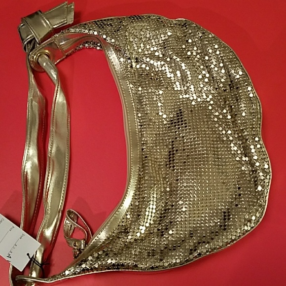 NWT VINTAGE GOLD SHOULDER BAG - Picture 1 of 8